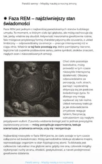 Przykładowa strona książki Paraliż senny – strona 1